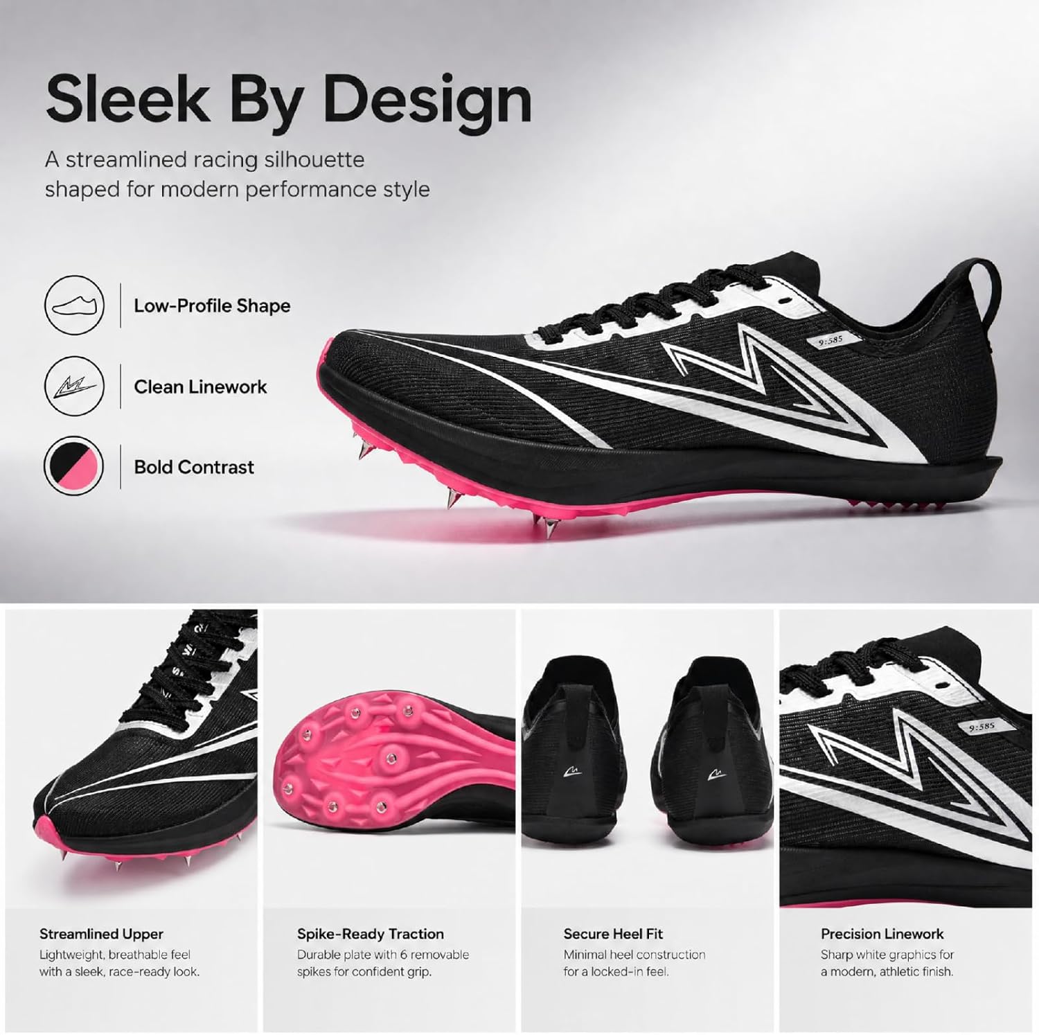 Track and Field Shoes Men Women Kids Spikes Sneakers Full-Length Carbon Plate Track Race Jumping Sneakers Girls Professional Running Track Spikes Shoes Boys image 4