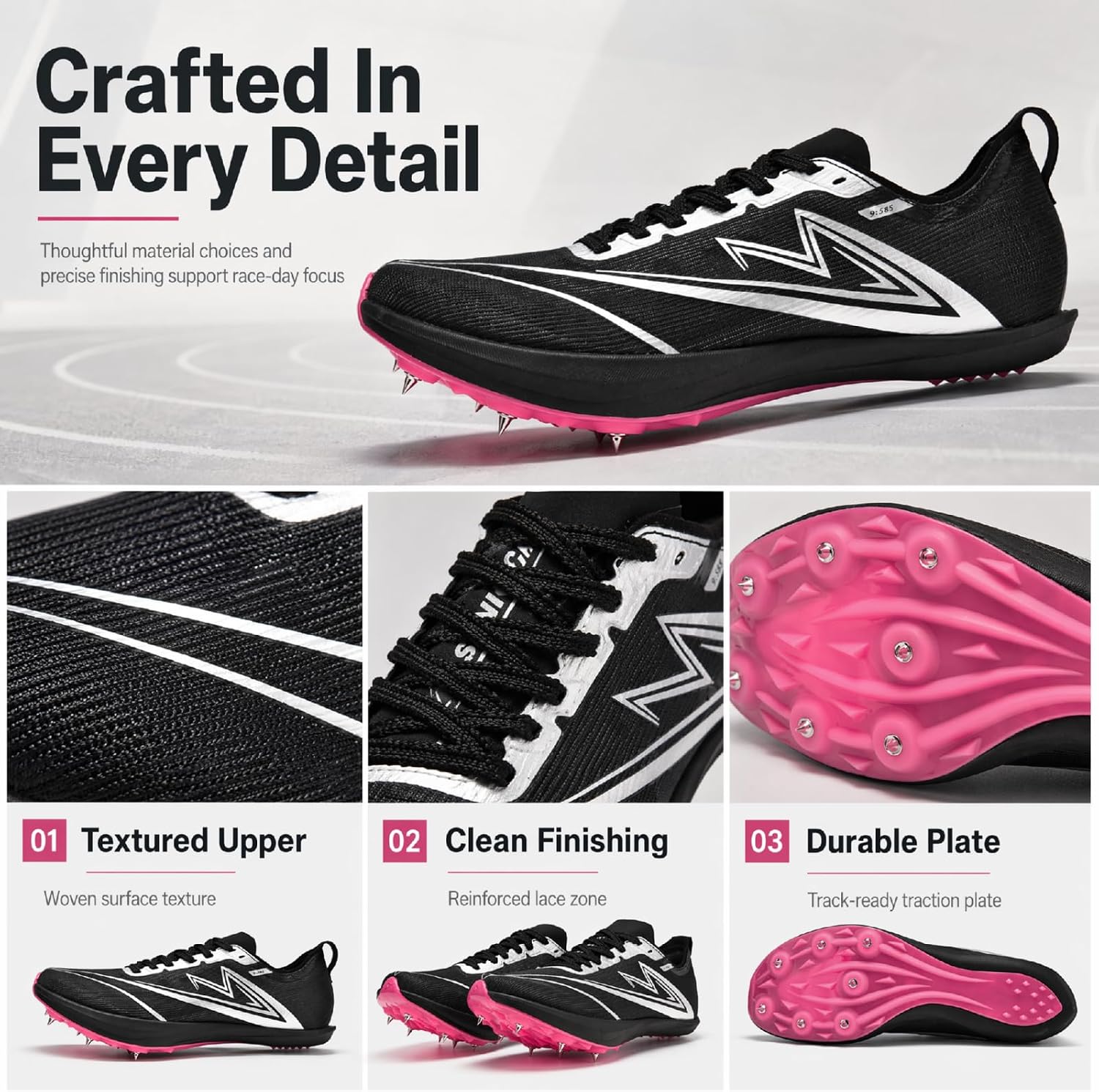 Track and Field Shoes Men Women Kids Spikes Sneakers Full-Length Carbon Plate Track Race Jumping Sneakers Girls Professional Running Track Spikes Shoes Boys image 5