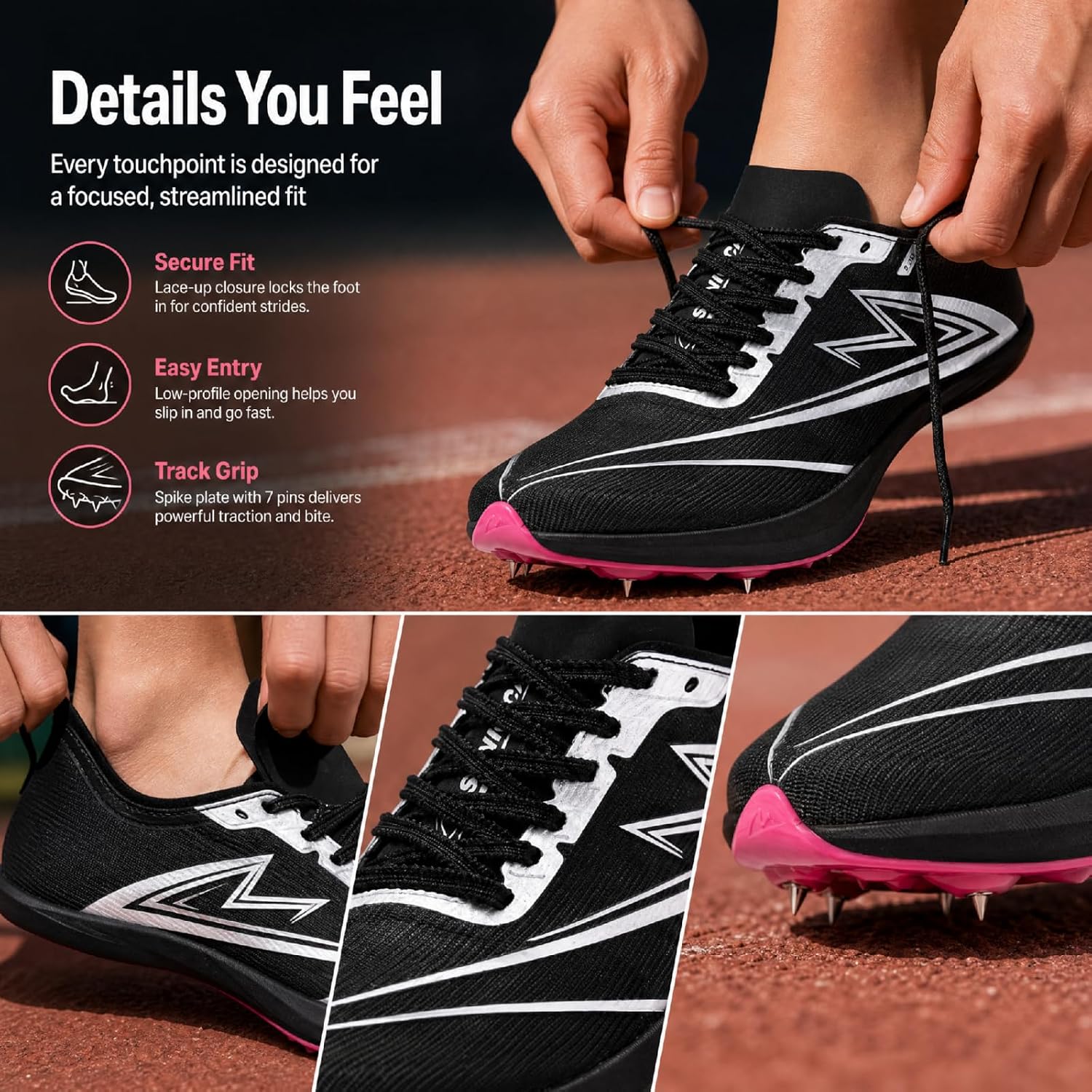 Track and Field Shoes Men Women Kids Spikes Sneakers Full-Length Carbon Plate Track Race Jumping Sneakers Girls Professional Running Track Spikes Shoes Boys image 7