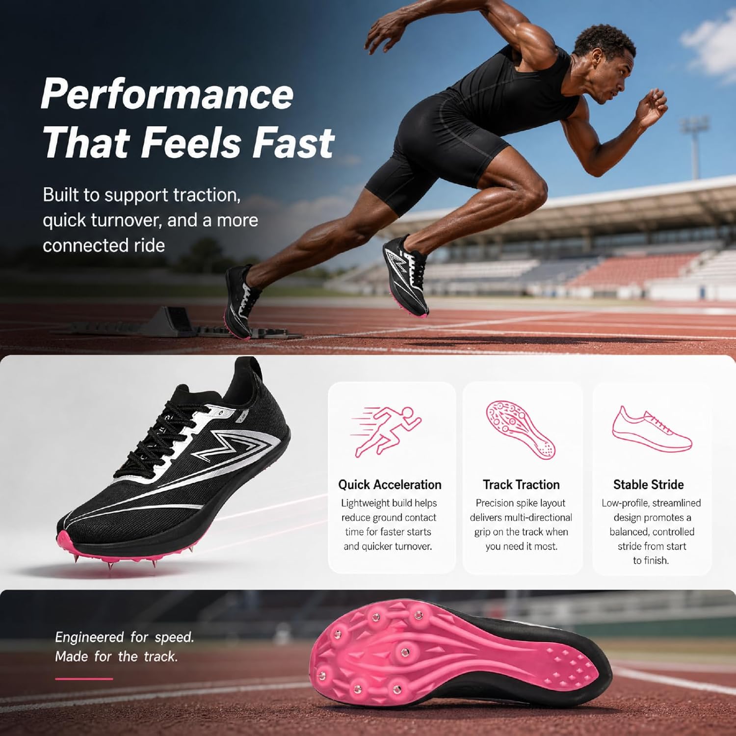 Track and Field Shoes Men Women Kids Spikes Sneakers Full-Length Carbon Plate Track Race Jumping Sneakers Girls Professional Running Track Spikes Shoes Boys image 8