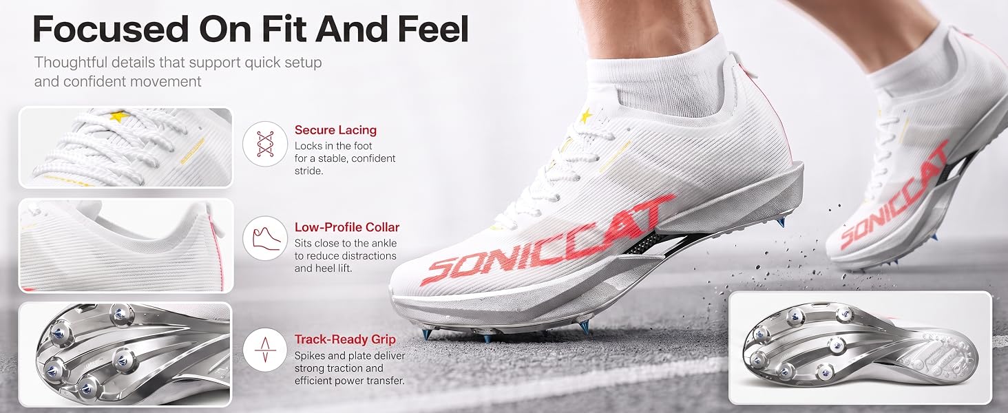 Track Spikes for Men Women Youth, Spikes Track Shoes with Dual Carbon Plate, Sprinting Track Spikes, Lightweight Racing Track Shoes for Boys Girls detail image 5