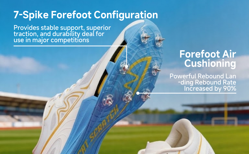 Track and Field Spikes Shoes for Men Women Kids, Air Cushion Running Track Spikes Sneakers with Full-Length Carbon Plate for Racing and Jumping detail image 2