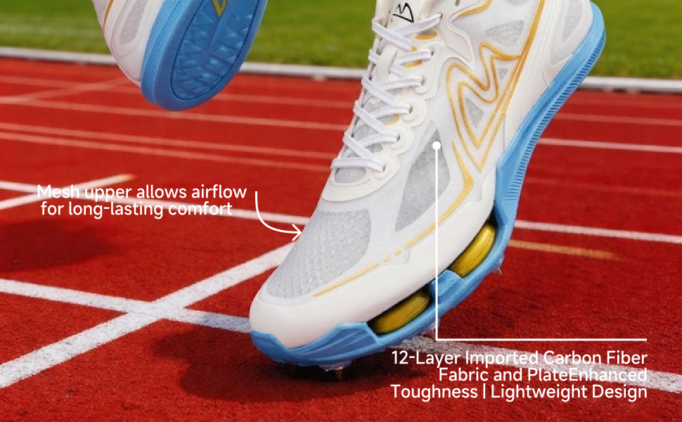 Track and Field Spikes Shoes for Men Women Kids, Air Cushion Running Track Spikes Sneakers with Full-Length Carbon Plate for Racing and Jumping detail image 3