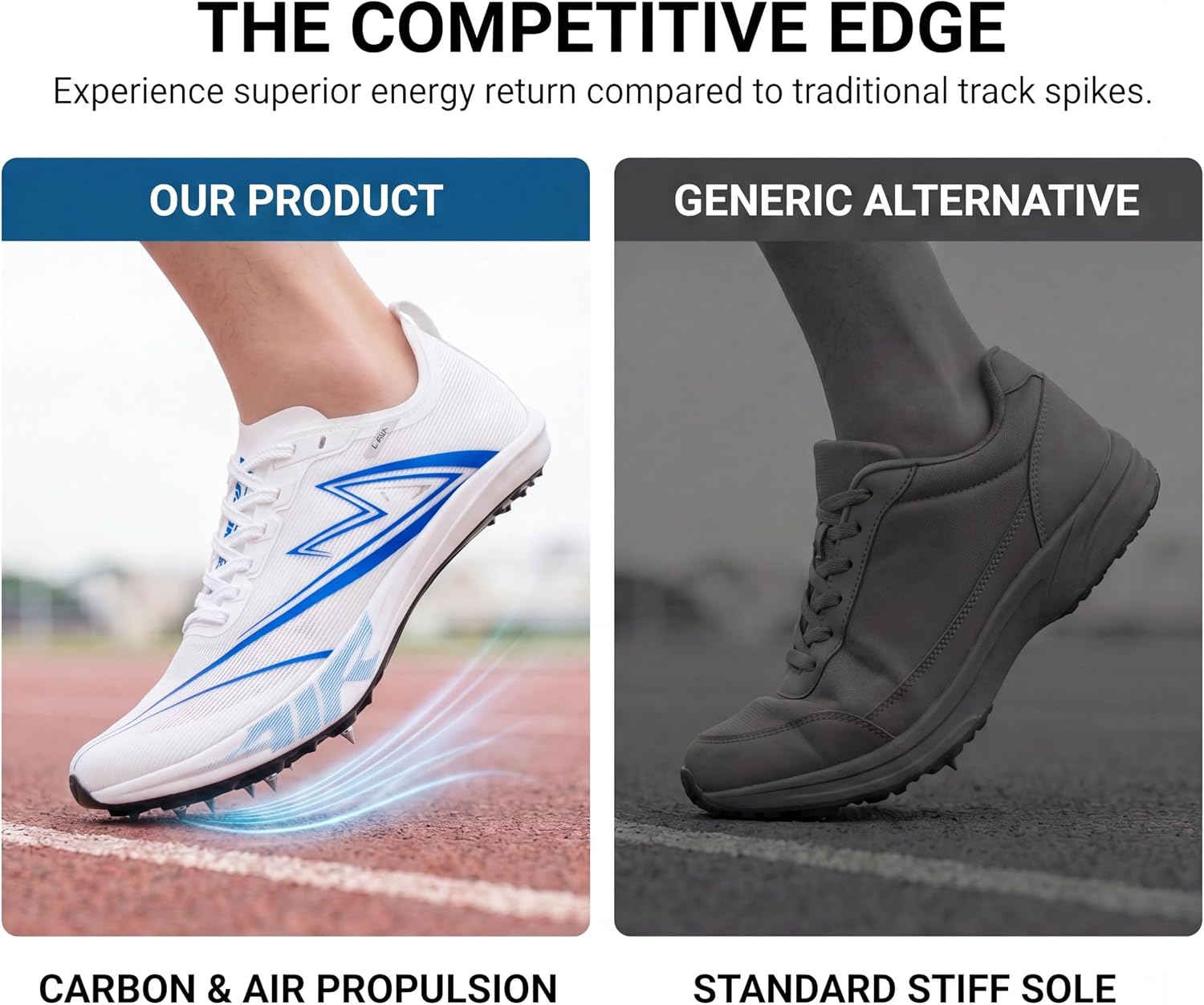 Track and Field Spikes Shoes Men Women Full Length Carbon Plate Running Shoes with Air Cushion Track Race Jumping Sneakers Professional Running Track Spikes Shoes image 10