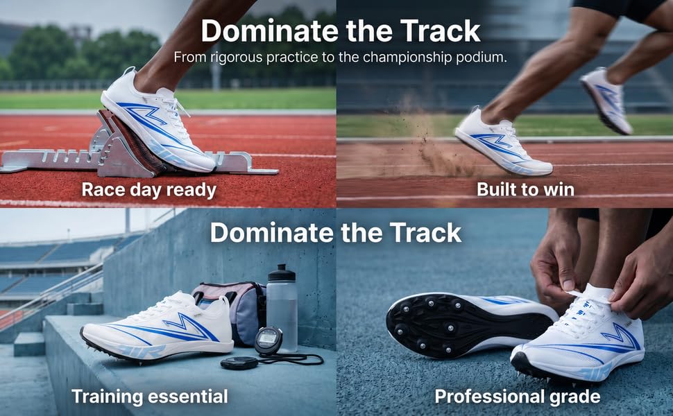 Track and Field Spikes Shoes Men Women Full Length Carbon Plate Running Shoes with Air Cushion Track Race Jumping Sneakers Professional Running Track Spikes Shoes detail image 2