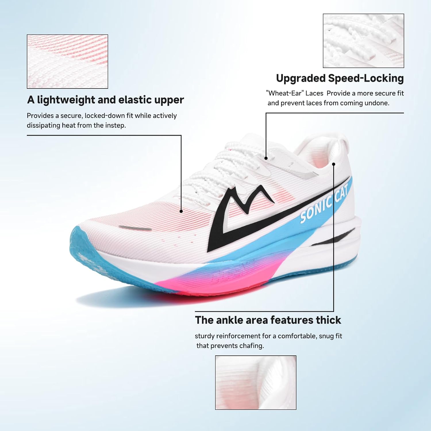 Men's & Women's Marathon Running Shoes Air Cushion Full-Length Carbon Plate Fashion Workout Shoes image 4
