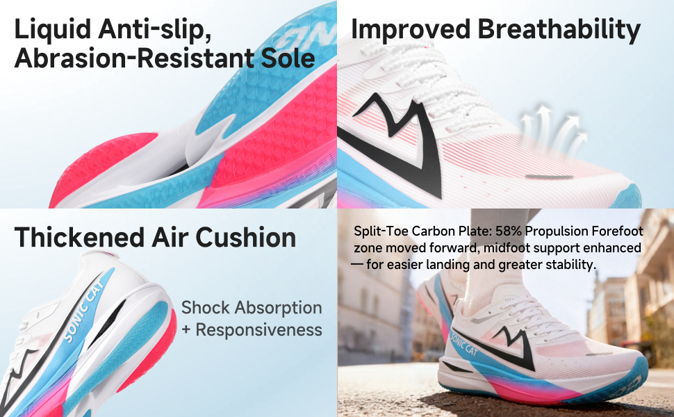 Men's & Women's Marathon Running Shoes Air Cushion Full-Length Carbon Plate Fashion Workout Shoes detail image 2