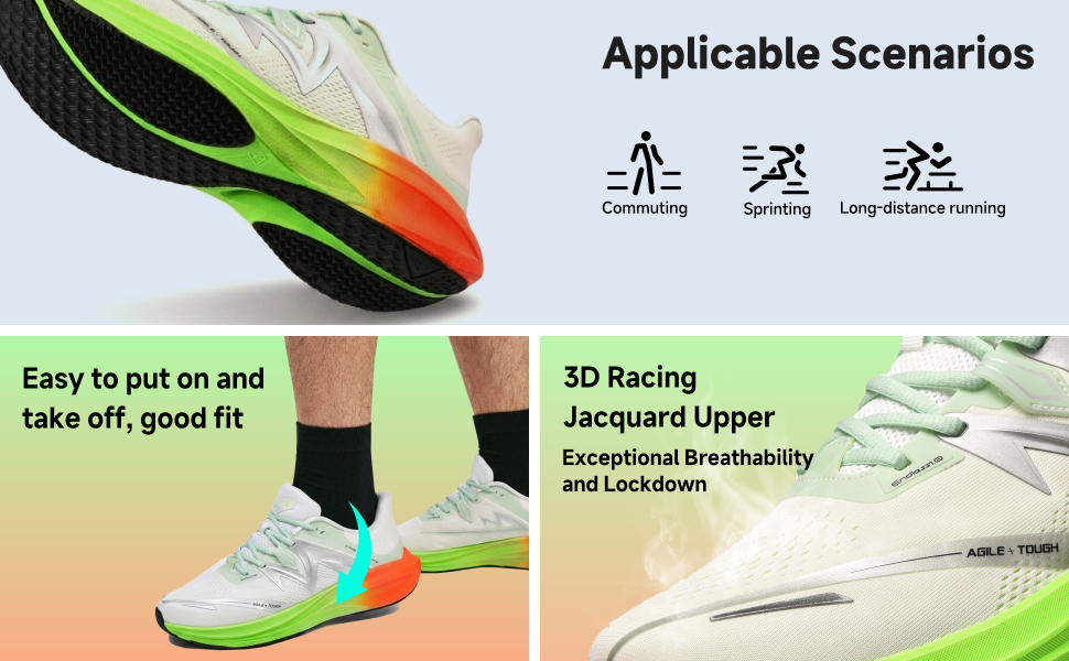 Carbon Plate Running Shoes for Men, Air Cushion Lightweight Road Running Sneakers, Breathable Marathon Training Athletic Shoes detail image 2