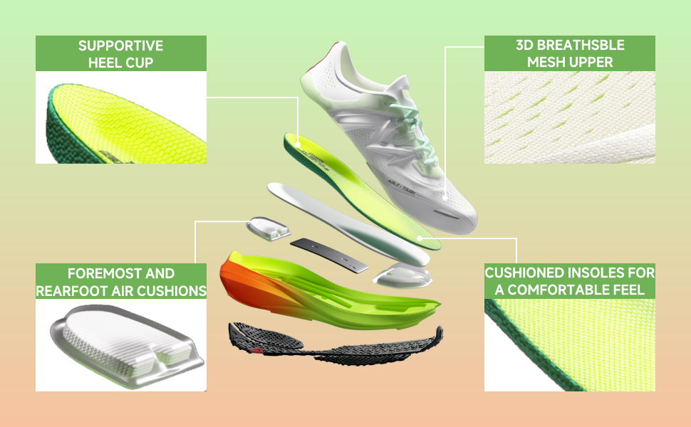 Carbon Plate Running Shoes for Men, Air Cushion Lightweight Road Running Sneakers, Breathable Marathon Training Athletic Shoes detail image 3