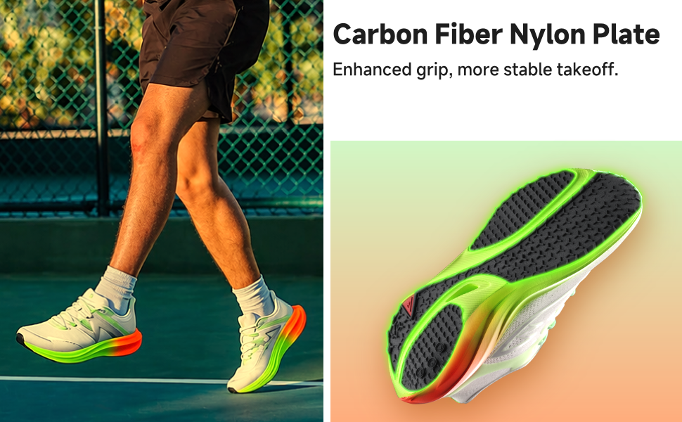 Carbon Plate Running Shoes for Men, Air Cushion Lightweight Road Running Sneakers, Breathable Marathon Training Athletic Shoes detail image 4