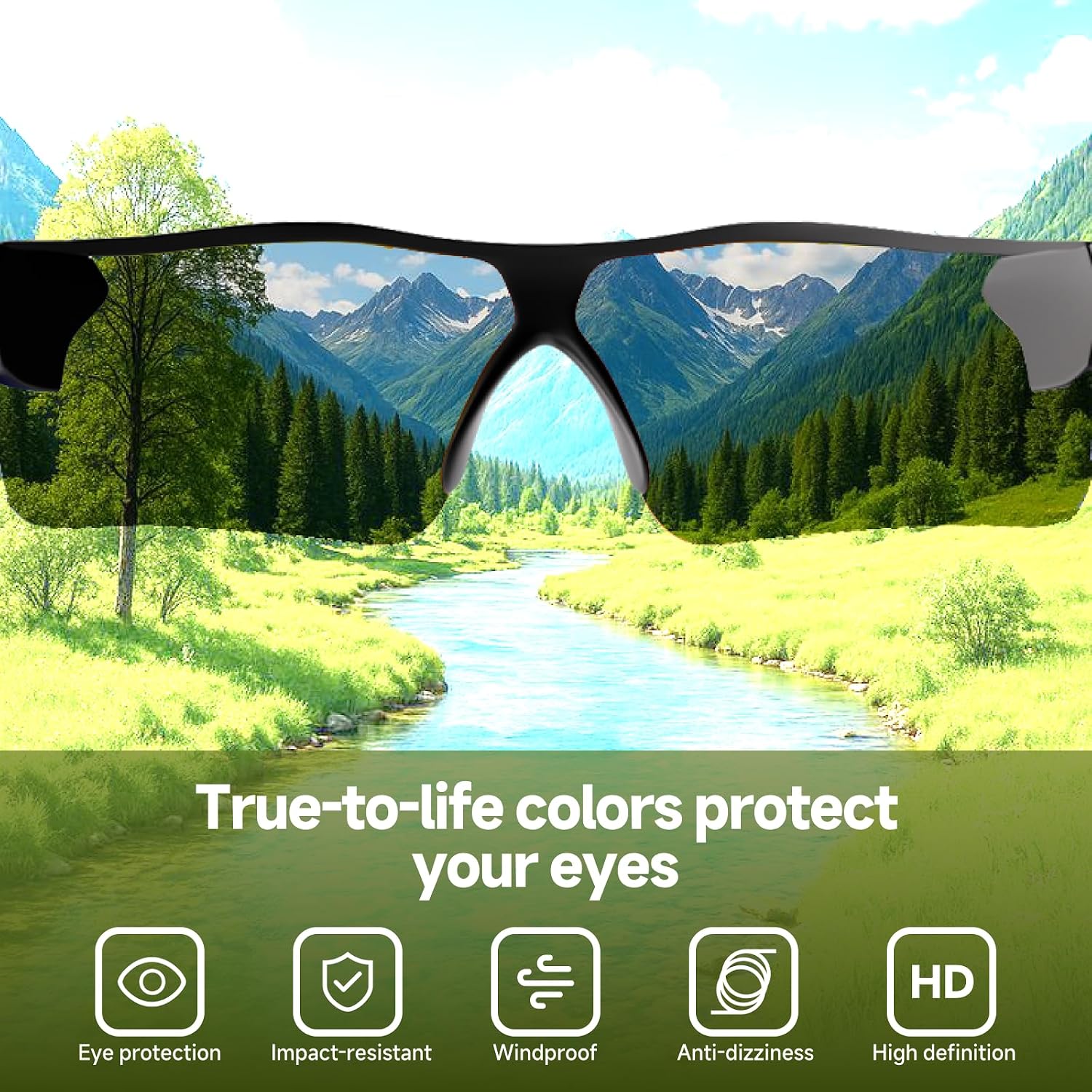 Polarized Sports Sunglasses for Men Women, UV400 Anti Glare Running Cycling Driving Fishing Glasses, TR90 Frame image 7