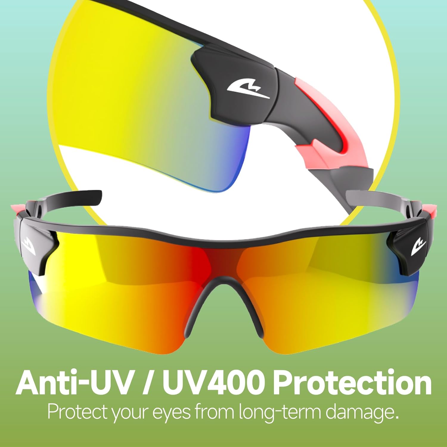 Polarized Sports Sunglasses for Men Women, UV400 Anti Glare Running Cycling Driving Fishing Glasses, TR90 Frame image 8