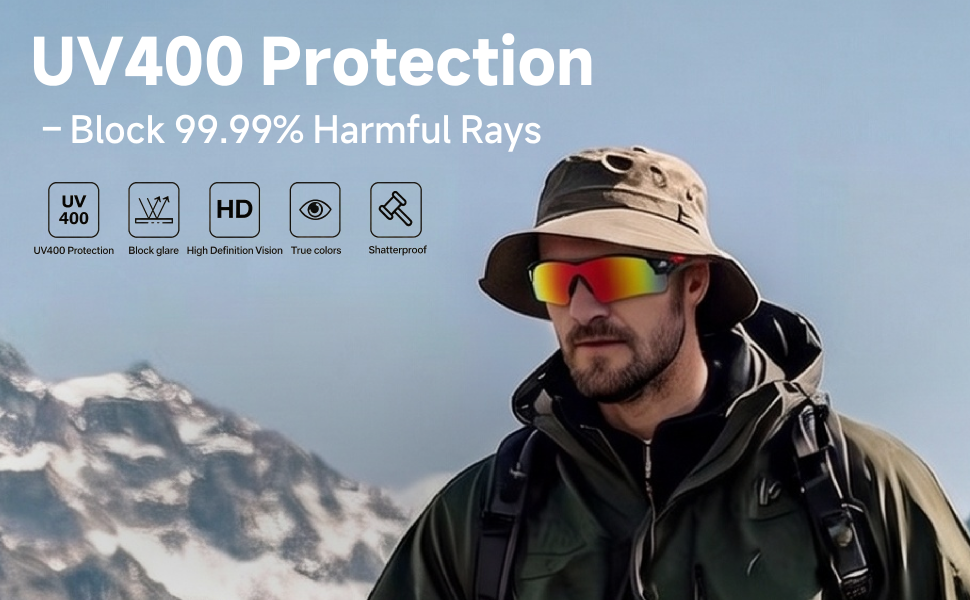Polarized Sports Sunglasses for Men Women, UV400 Anti Glare Running Cycling Driving Fishing Glasses, TR90 Frame detail image 1