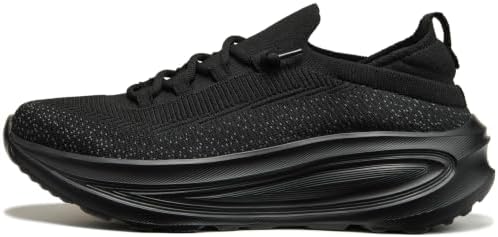 Carbon Plate Running Shoes for Men Women, Air Cushion Lightweight Breathable Road Racing Sneakers for Marathon Training Black image