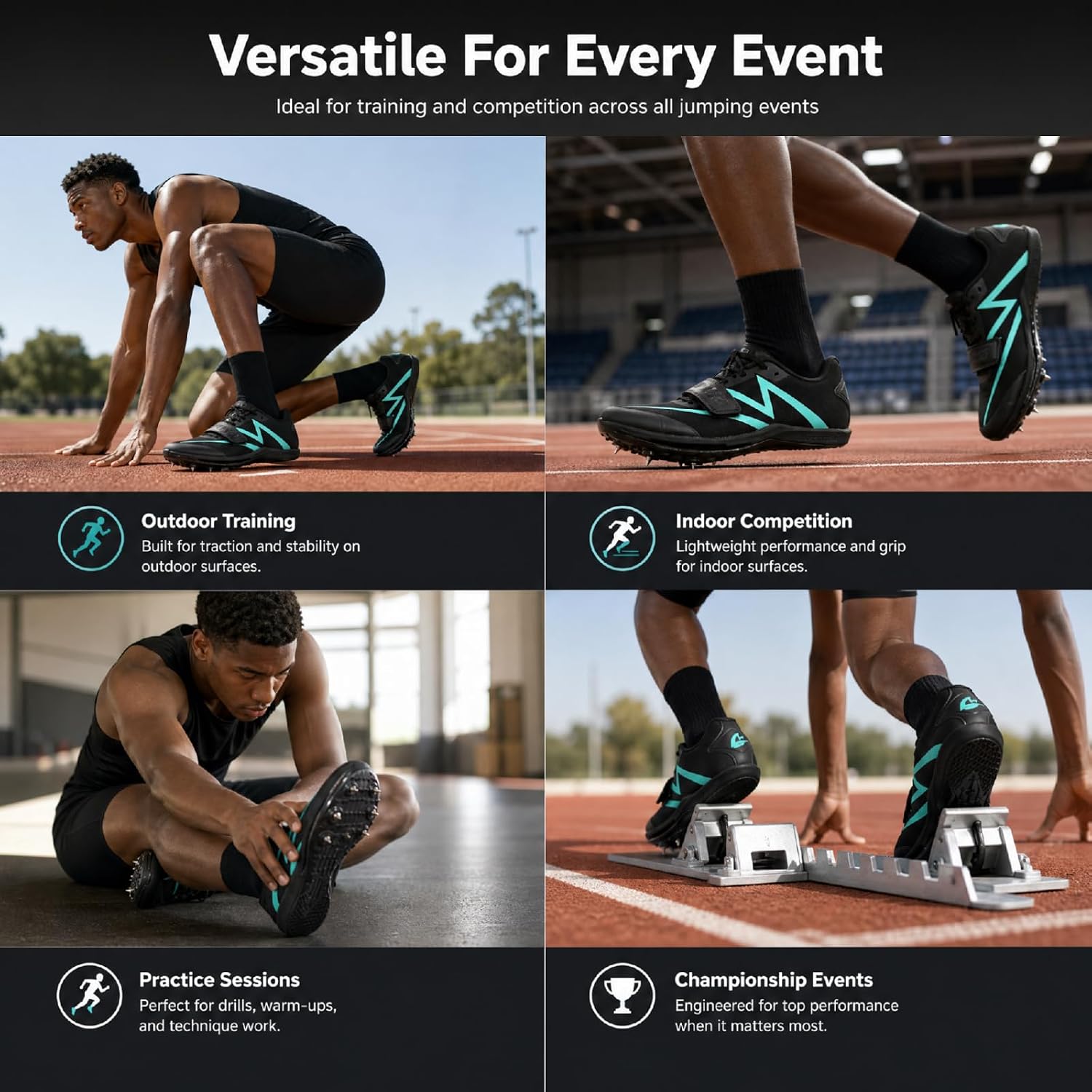 Track Spikes for Men and Women, Full-Length Carbon Plate Track and Field Spikes with Air Cushion, Running Spikes for Sprinting, Long Jump, Triple Jump and Track Training image 5