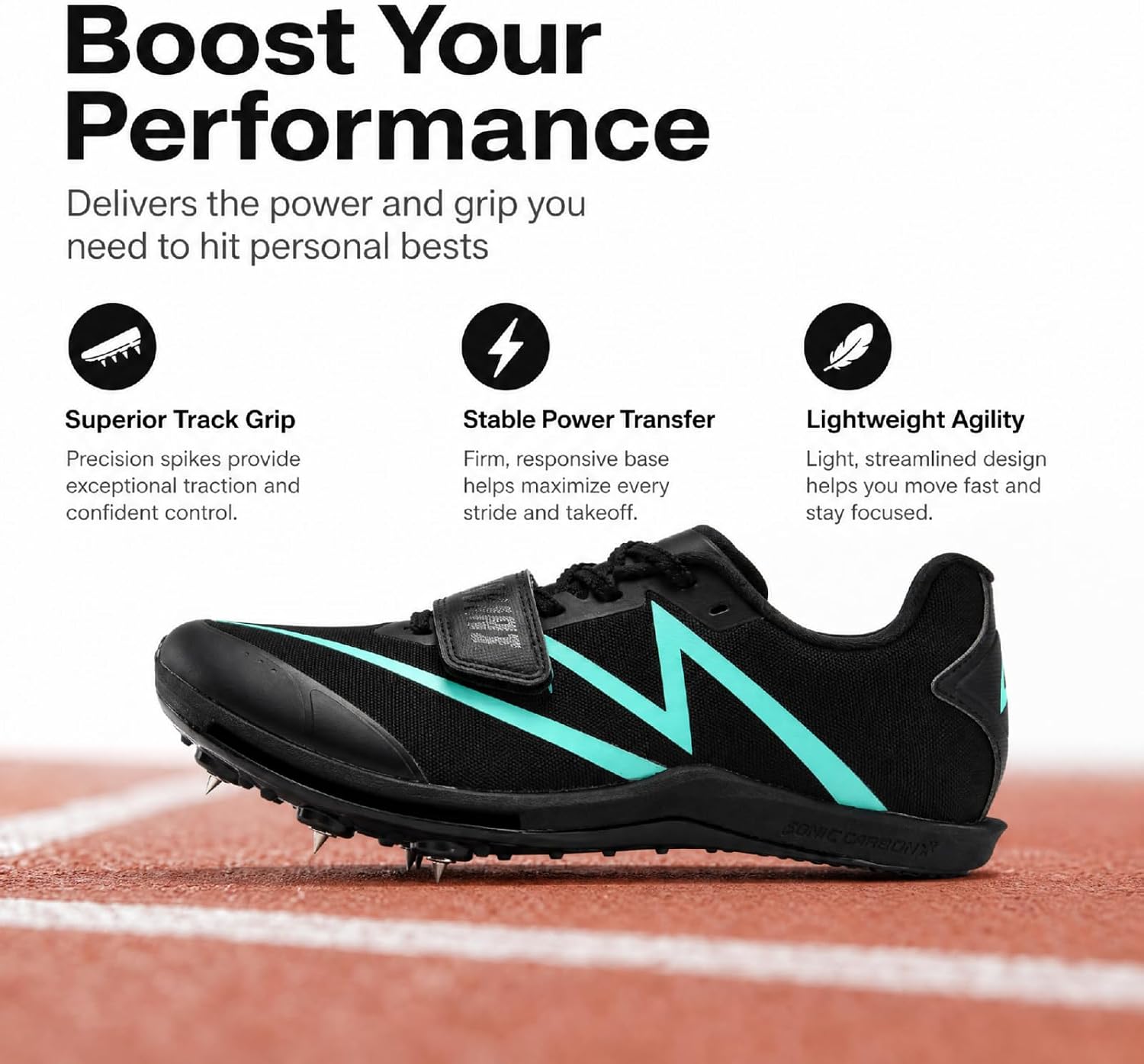 Track Spikes for Men and Women, Full-Length Carbon Plate Track and Field Spikes with Air Cushion, Running Spikes for Sprinting, Long Jump, Triple Jump and Track Training image 6