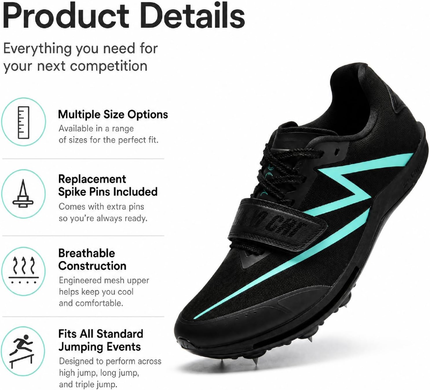 Track Spikes for Men and Women, Full-Length Carbon Plate Track and Field Spikes with Air Cushion, Running Spikes for Sprinting, Long Jump, Triple Jump and Track Training image 8