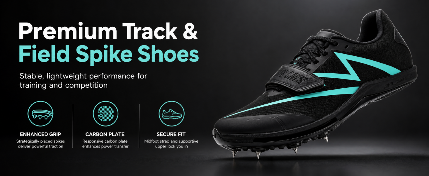 Track Spikes for Men and Women, Full-Length Carbon Plate Track and Field Spikes with Air Cushion, Running Spikes for Sprinting, Long Jump, Triple Jump and Track Training detail image 2