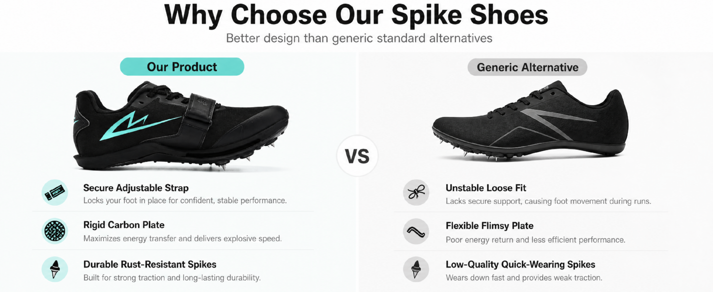 Track Spikes for Men and Women, Full-Length Carbon Plate Track and Field Spikes with Air Cushion, Running Spikes for Sprinting, Long Jump, Triple Jump and Track Training detail image 6