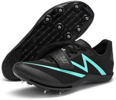 Track Spikes for Men and Women, Full-Length Carbon Plate Track and Field Spikes with Air Cushion, Running Spikes for Sprinting, Long Jump, Triple Jump and Track Training Black image
