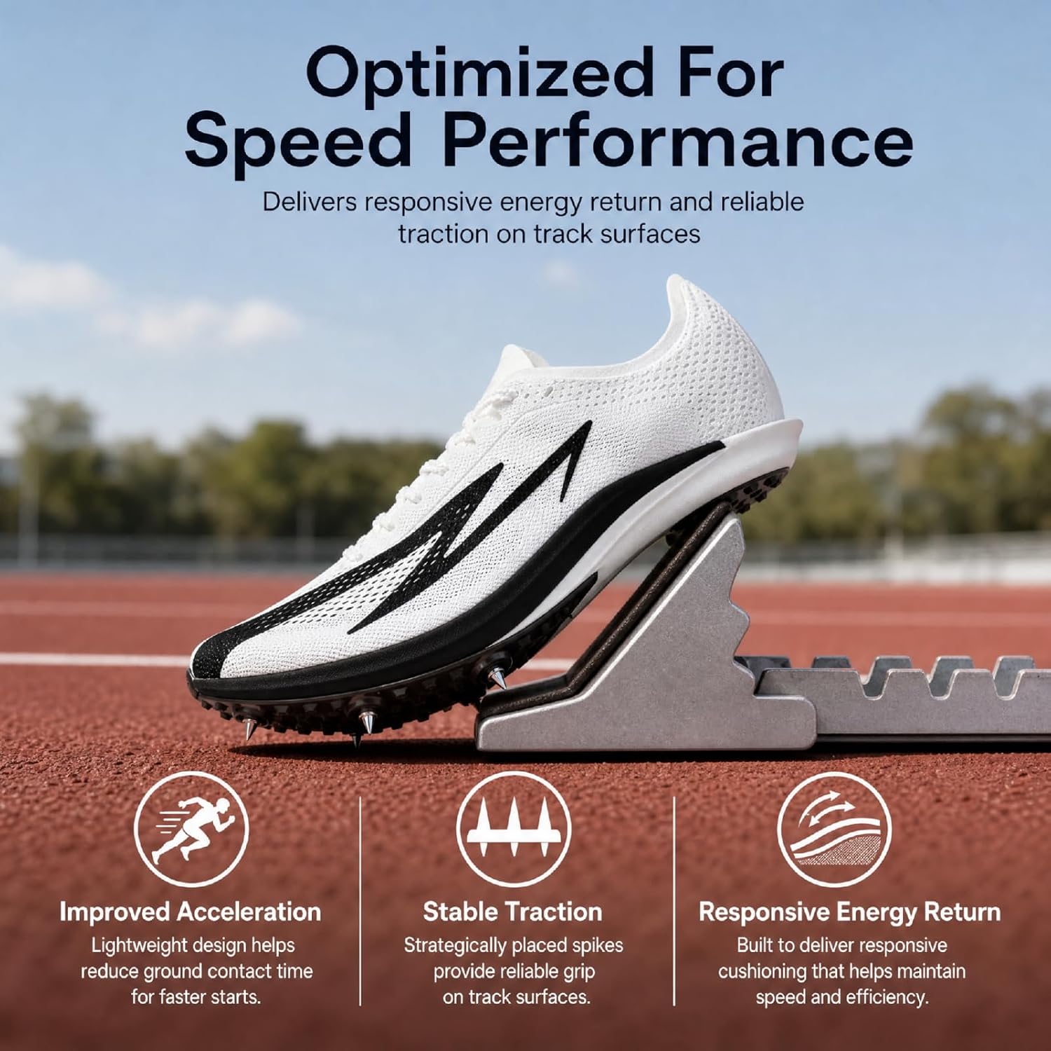 Track Spikes Shoes for Men Women Youth, Full-Length Carbon Plate Middle Distance Track Spikes for 800m 1500m 3000m 5000m, Long Distance Spikes for Track Racing, Training, Boys Girls image 6