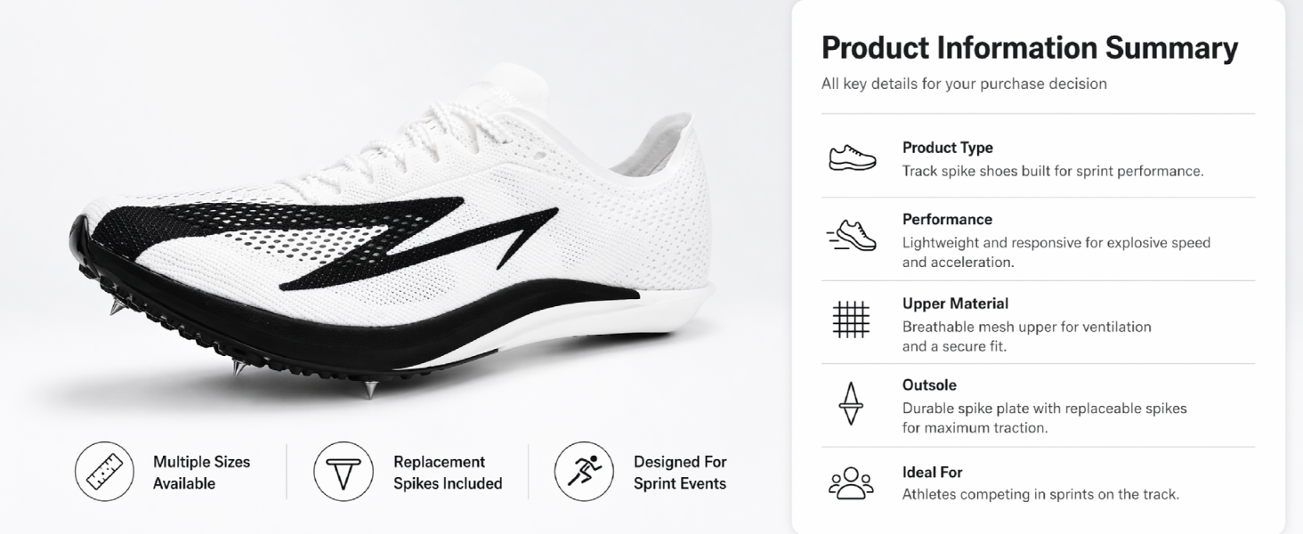 Track Spikes Shoes for Men Women Youth, Full-Length Carbon Plate Middle Distance Track Spikes for 800m 1500m 3000m 5000m, Long Distance Spikes for Track Racing, Training, Boys Girls detail image 6