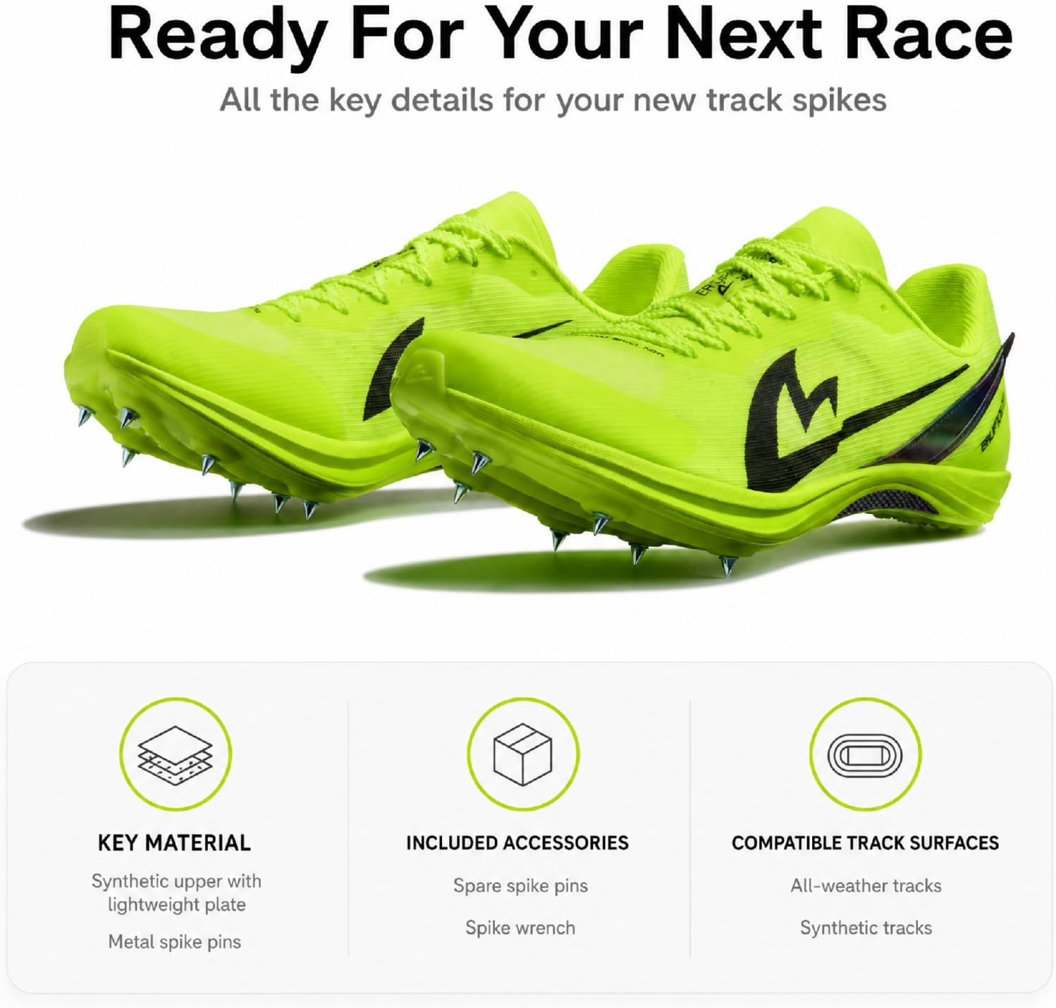 Track Spikes for Men, Women and Youth, Full-Length Carbon Fiber Plate Sprinting Track Spikes, 7-Pin Running Spikes for 100m, 200m, 400m Racing, Long Jump and Track Training image 2