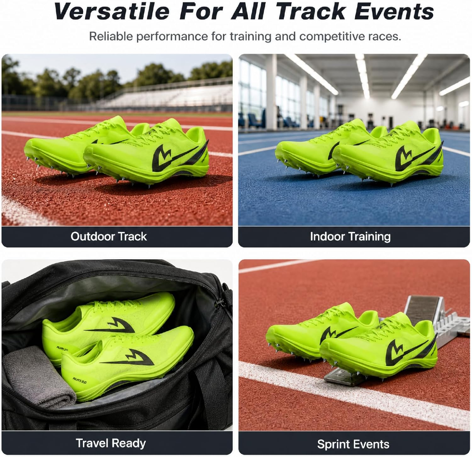 Track Spikes for Men, Women and Youth, Full-Length Carbon Fiber Plate Sprinting Track Spikes, 7-Pin Running Spikes for 100m, 200m, 400m Racing, Long Jump and Track Training image 6