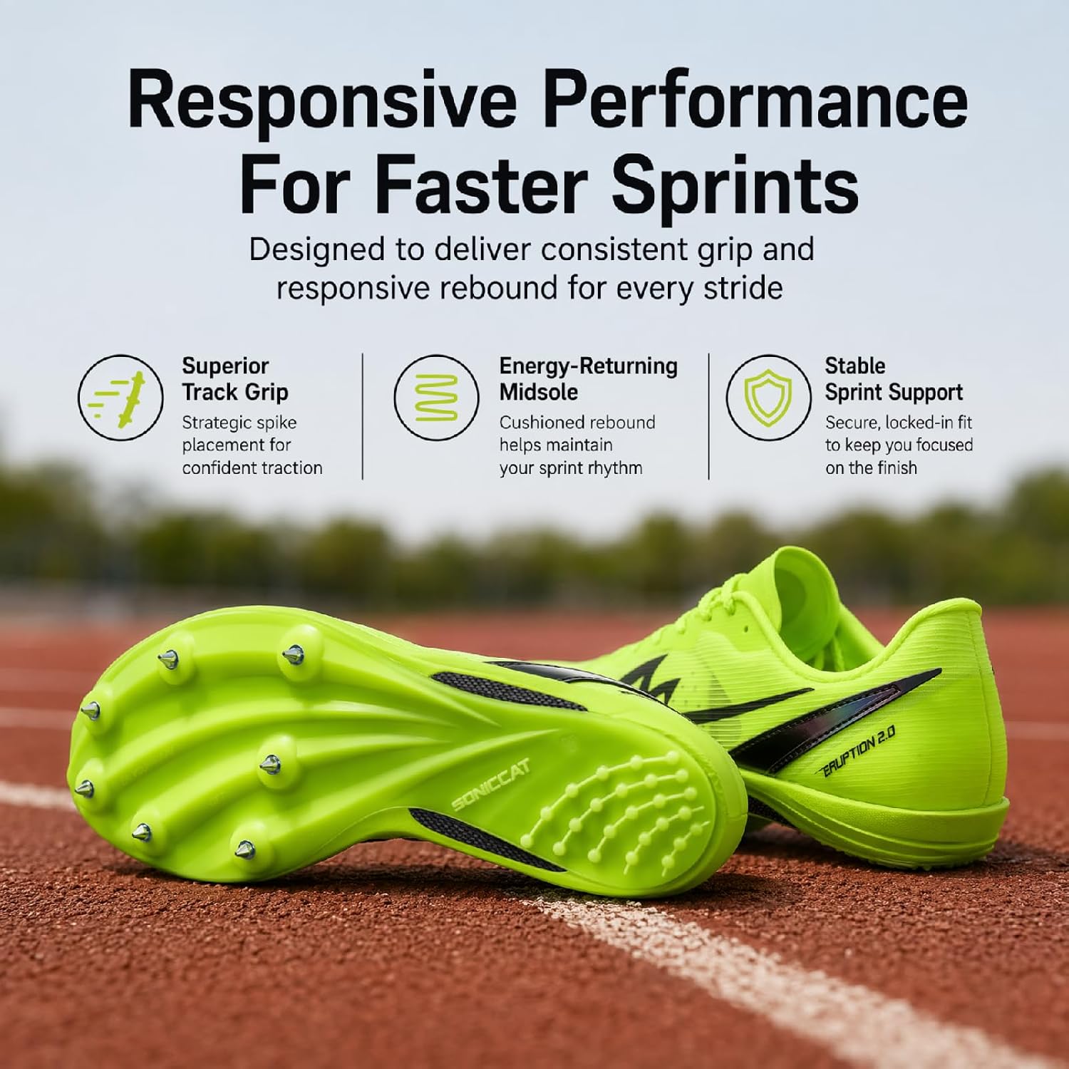 Track Spikes for Men, Women and Youth, Full-Length Carbon Fiber Plate Sprinting Track Spikes, 7-Pin Running Spikes for 100m, 200m, 400m Racing, Long Jump and Track Training image 7