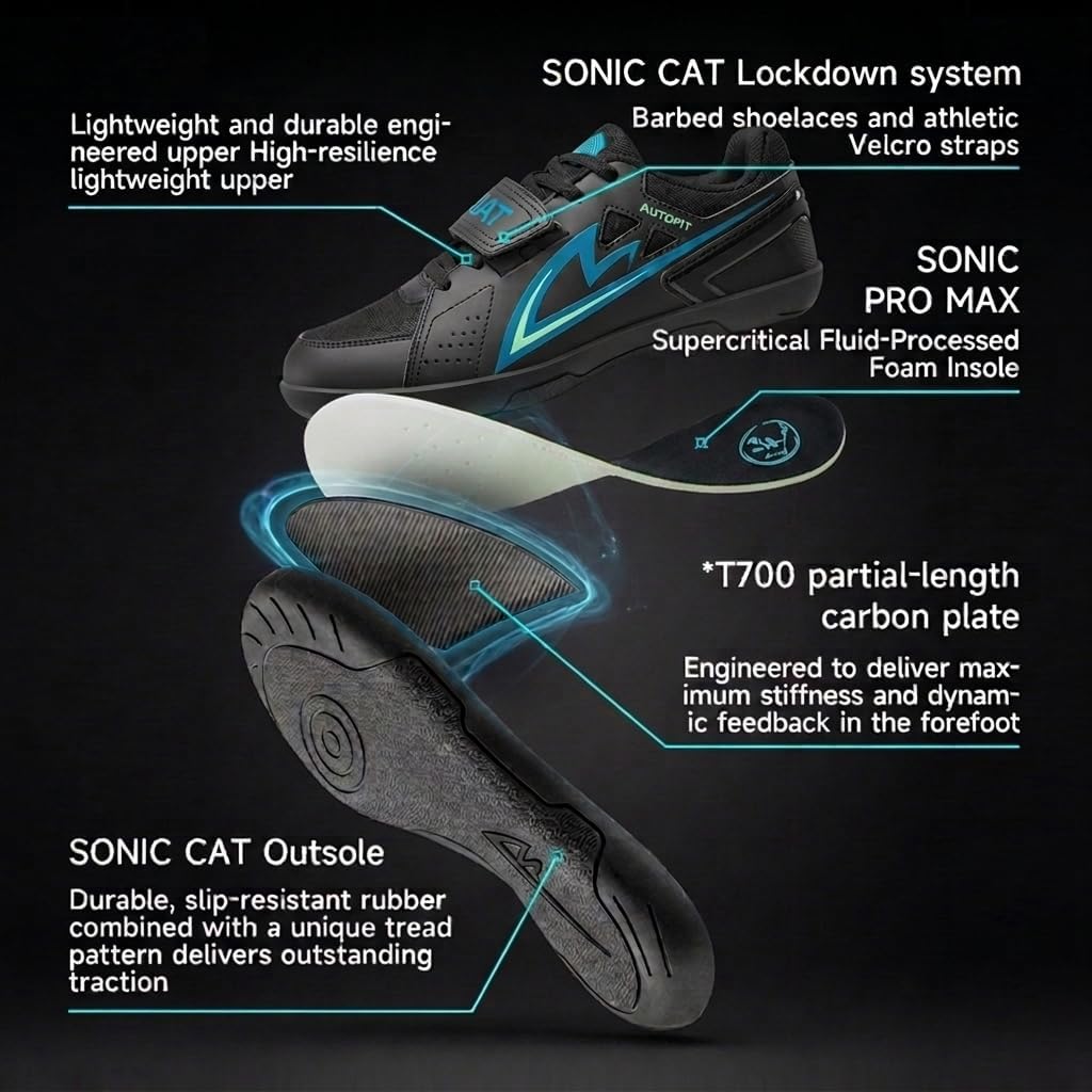 Throwing Shoes for Shot Put, Discus and Hammer Throw,Carbon Plate Track and Field Throwing Shoes with Rotational Rubber Outsole for Men Women Youth Athletes, Training and Competition image 3