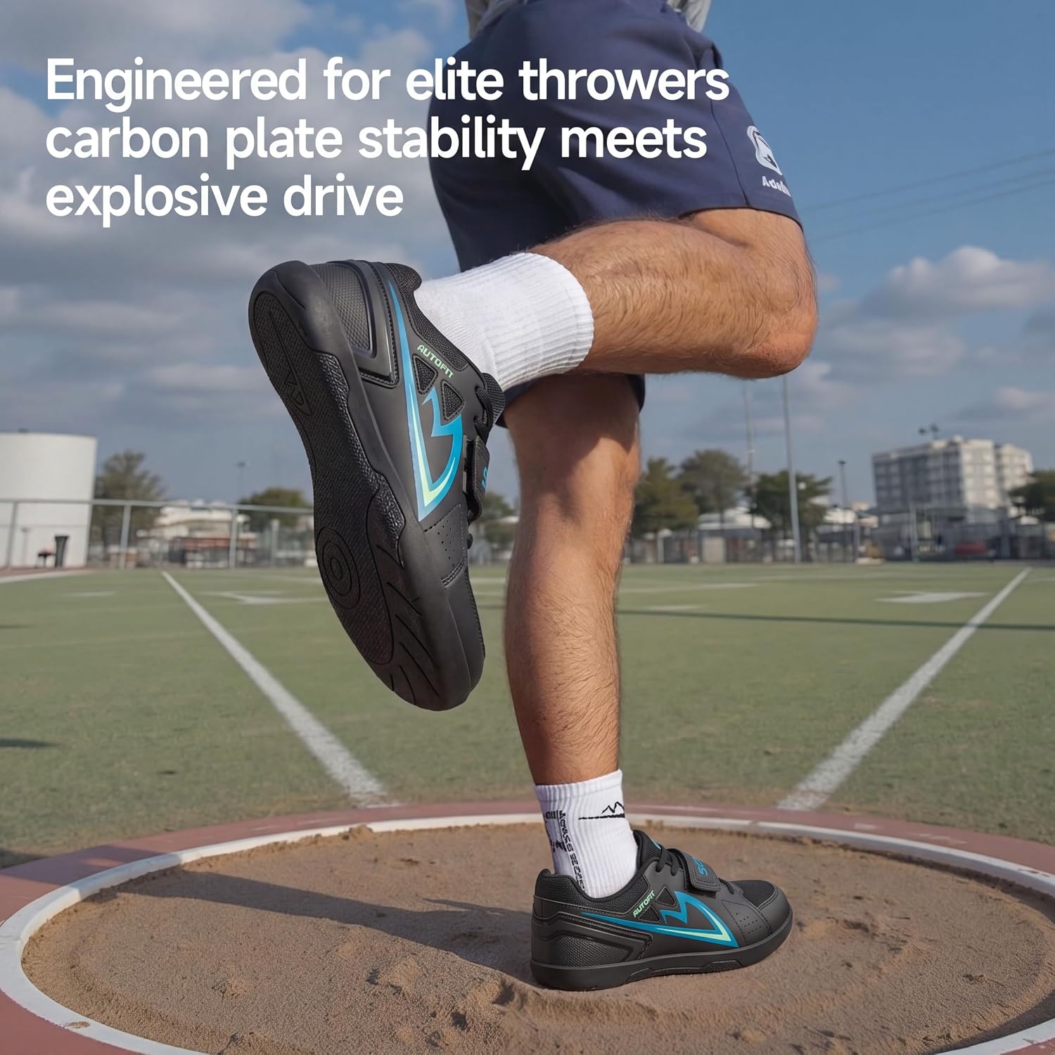 Throwing Shoes for Shot Put, Discus and Hammer Throw,Carbon Plate Track and Field Throwing Shoes with Rotational Rubber Outsole for Men Women Youth Athletes, Training and Competition image 6
