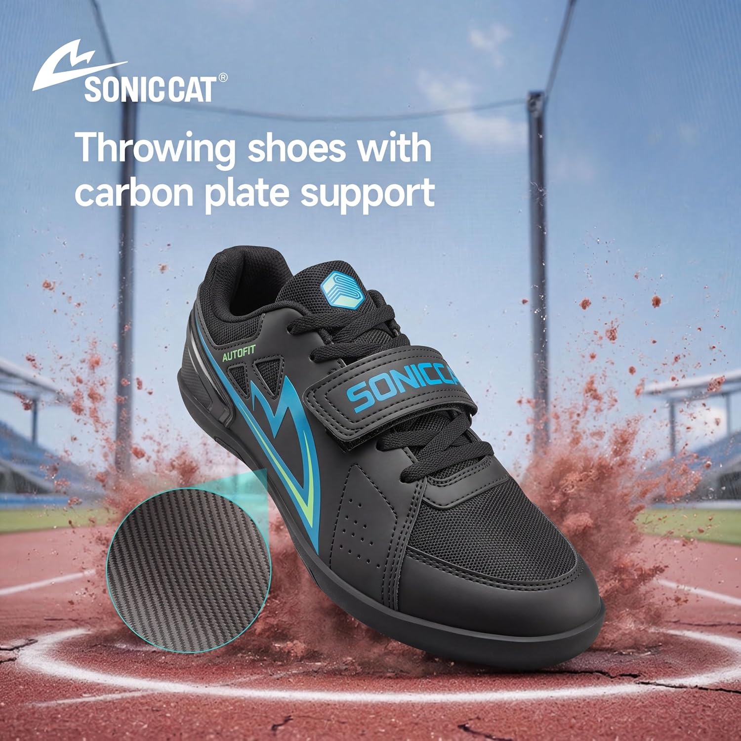 Throwing Shoes for Shot Put, Discus and Hammer Throw,Carbon Plate Track and Field Throwing Shoes with Rotational Rubber Outsole for Men Women Youth Athletes, Training and Competition image 7