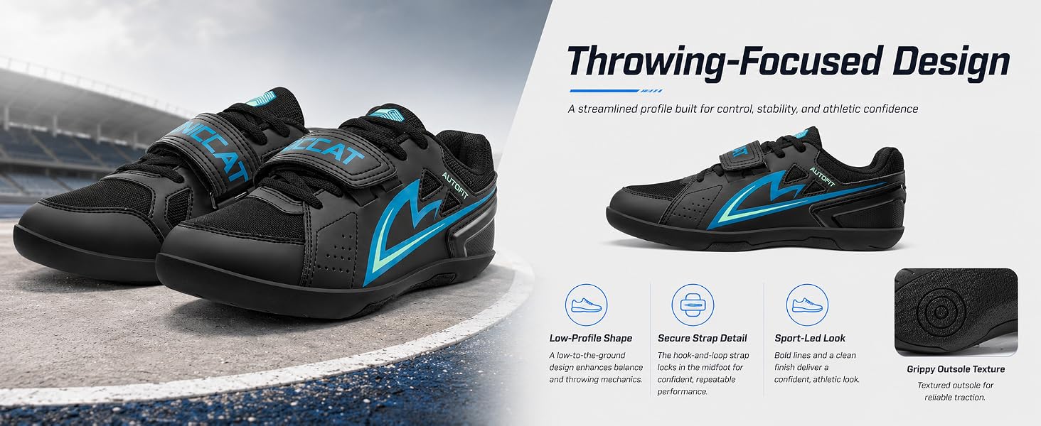 Throwing Shoes for Shot Put, Discus and Hammer Throw,Carbon Plate Track and Field Throwing Shoes with Rotational Rubber Outsole for Men Women Youth Athletes, Training and Competition detail image 3