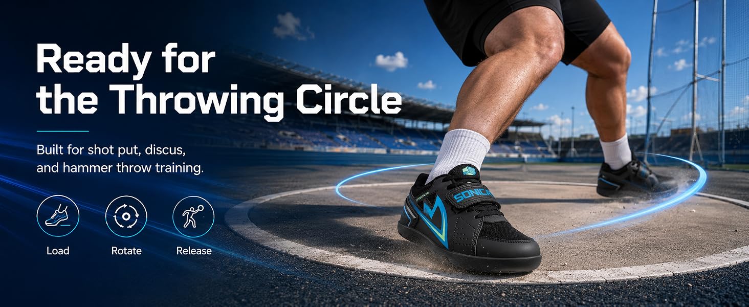 Throwing Shoes for Shot Put, Discus and Hammer Throw,Carbon Plate Track and Field Throwing Shoes with Rotational Rubber Outsole for Men Women Youth Athletes, Training and Competition detail image 4
