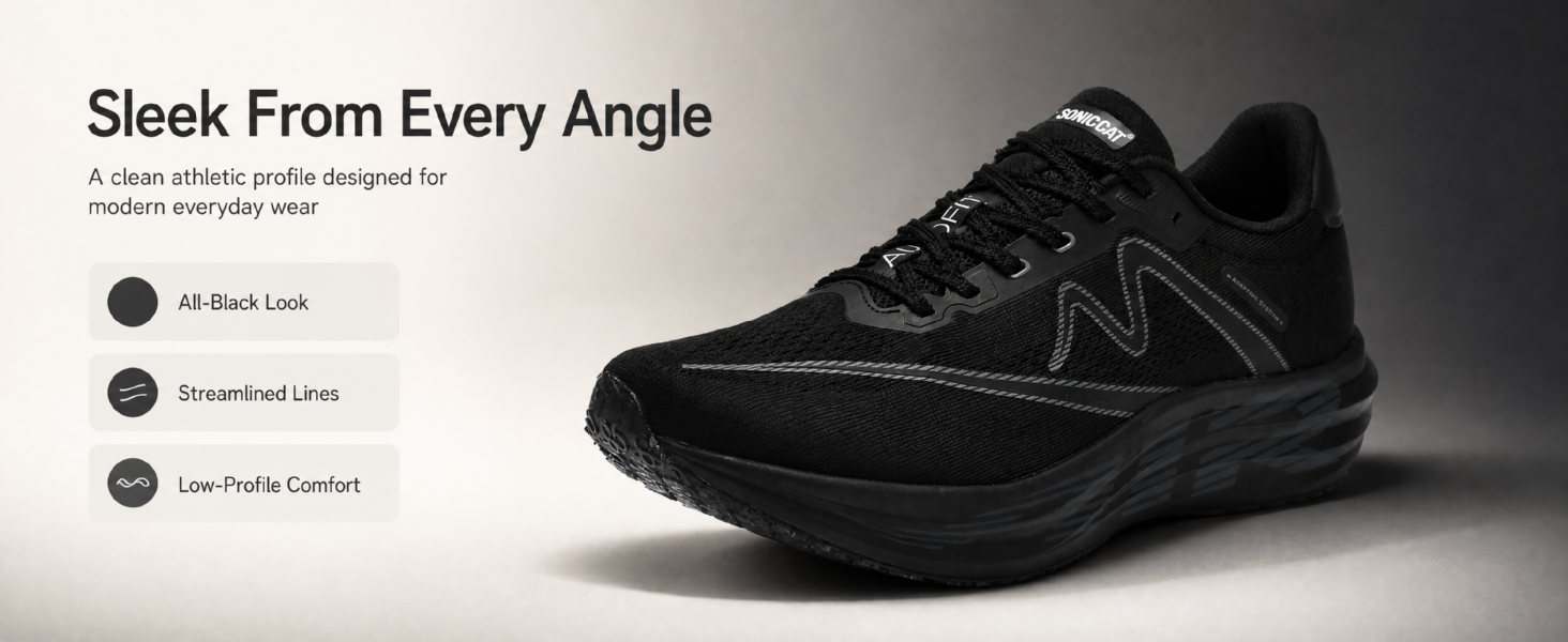 Running Shoes for Men, Lightweight Breathable Men's Road Running Shoes with Air-Carbon Support, Triple-Density Cushioning and Grip Outsole for Gym Workout, Walking, Training and Daily Wear detail image 2