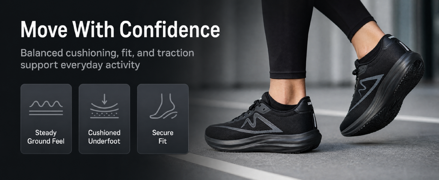 Running Shoes for Men, Lightweight Breathable Men's Road Running Shoes with Air-Carbon Support, Triple-Density Cushioning and Grip Outsole for Gym Workout, Walking, Training and Daily Wear detail image 6