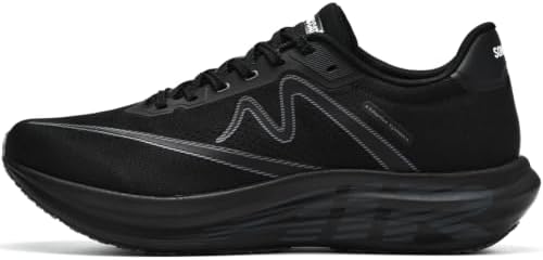 Running Shoes for Men, Lightweight Breathable Men's Road Running Shoes with Air-Carbon Support, Triple-Density Cushioning and Grip Outsole for Gym Workout, Walking, Training and Daily Wear Black image
